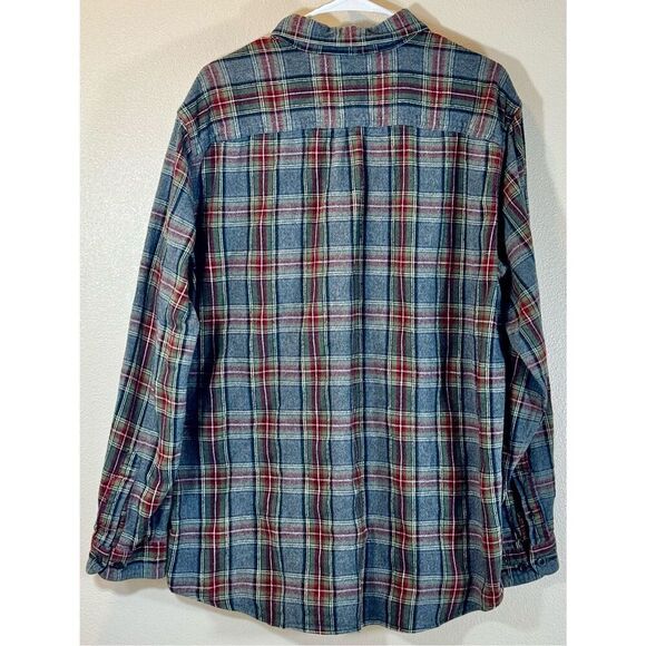 LL Bean Men’s Scotch Plaid Flannel Traditional 'Grey Stewart’ Button Up Shirt L - Picture 3 of 8